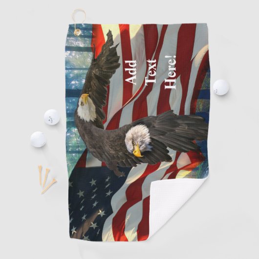 American Bald Eagle American Flag Golfhandtuch (Insitu)
