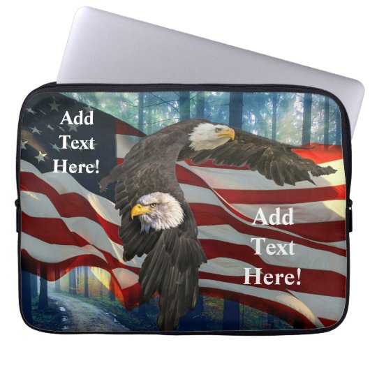 American Bald Eagle American Flag Laptopschutzhülle (Vorderseite)
