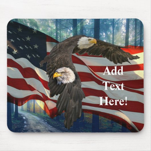 American Bald Eagle American Flag Mousepad (Vorne)