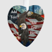 American Bald Eagle American Flag Ornament (Vorderseite)