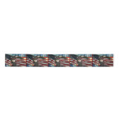 American Bald Eagle American Flag Satinband (Vorderseite)