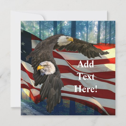 American Bald Eagle American Flag Save The Date (Vorderseite)