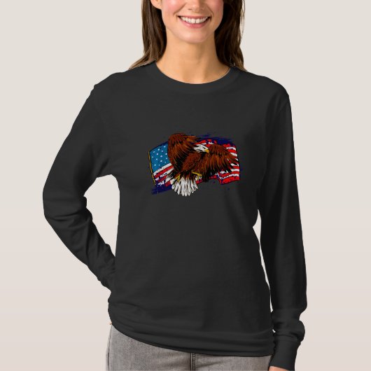 American Bald Eagle American Flag T-Shirt (Vorderseite)