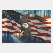 American Bald Eagle American Flag Wir Menschen Geschenkpapier Set (Vorderseite 3)