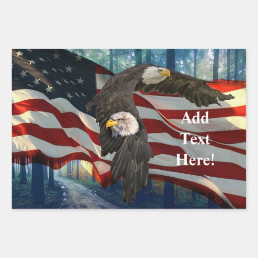 American Bald Eagle American Flag Wir Menschen Geschenkpapier Set (Vorderseite)