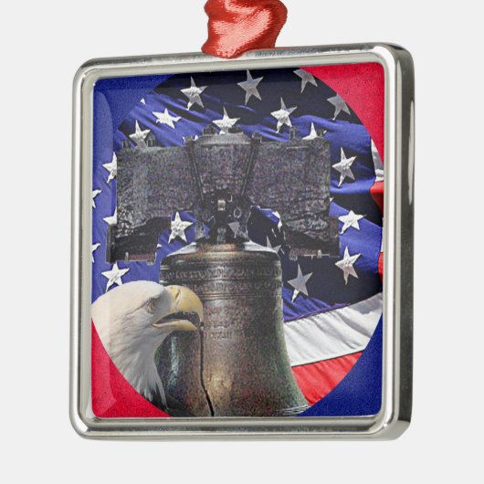 American Bald Eagle and Flag Ornament (Links)