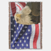 American Bald Eagle and Flag Throw Blanket Decke (Vorderseite Vertikal)