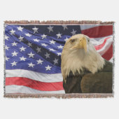 American Bald Eagle and Flag Throw Blanket Decke (Vorderseite)