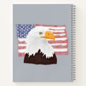 American Bald Eagle and Flag - transparent auf gra Notizblock (Rückseite)