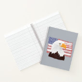 American Bald Eagle and Flag - transparent auf gra Notizblock (Innenseite)