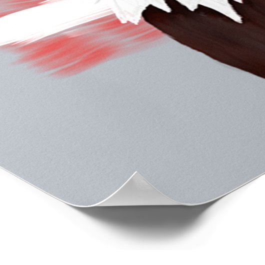 American Bald Eagle and Flag - transparent auf gra Poster (Ecke)