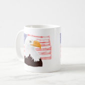 American Bald Eagle and Flag - Transparent White. Kaffeetasse (Vorderseite Links)