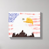 American Bald Eagle and Flag - Transparent White. Leinwanddruck (Vorderseite)