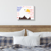 American Bald Eagle and Flag - Transparent White. Leinwanddruck (Insitu (Schlafzimmer))