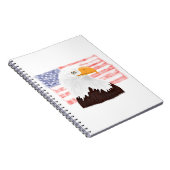 American Bald Eagle and Flag - Transparent White. Notizblock (Rechte Seite)