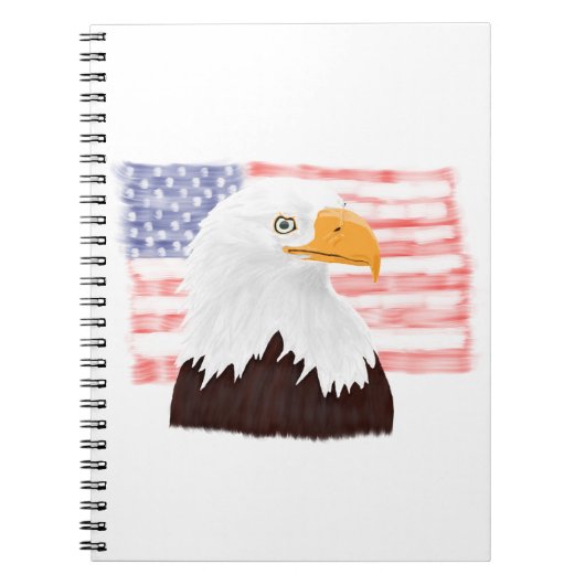 American Bald Eagle and Flag - Transparent White. Notizblock (Vorderseite)