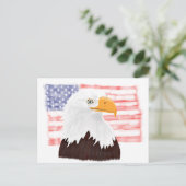 American Bald Eagle and Flag - Transparent White. Postkarte (Stehend Vorderseite)