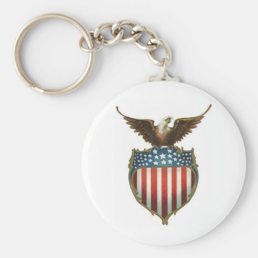 American Bald Eagle auf den US Flagge Schlüsselanhänger (Vorne)