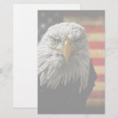 American Bald Eagle auf Grunge Flag Briefpapier (Vorne/Hinten)