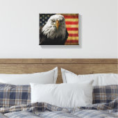 American Bald Eagle auf Grunge Flag Leinwanddruck (Insitu (Schlafzimmer))