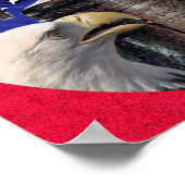 American Bald Eagle, Bell and Flag Poster (Ecke)