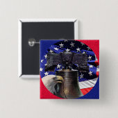 American Bald Eagle, Bell und Flag Button (Vorne & Hinten)