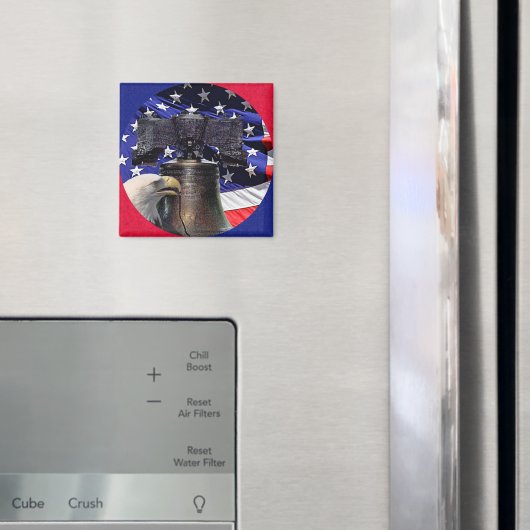 American Bald Eagle, Bell und Flag Magnet (In Situ (Kühlschrank))