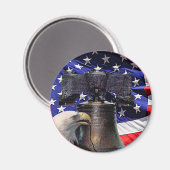 American Bald Eagle, Bell und Flag Magnet (Vorderseite/Rückseite)