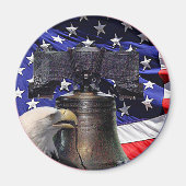 American Bald Eagle, Bell und Flag Magnet (Vorne)