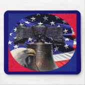 American Bald Eagle, Bell und Flag Mousepad (Vorne)
