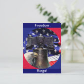 American Bald Eagle, Bell und Flag Postkarte (Stehend Vorderseite)