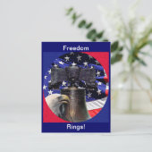 American Bald Eagle, Bell und Flag Postkarte (Stehend Vorderseite)