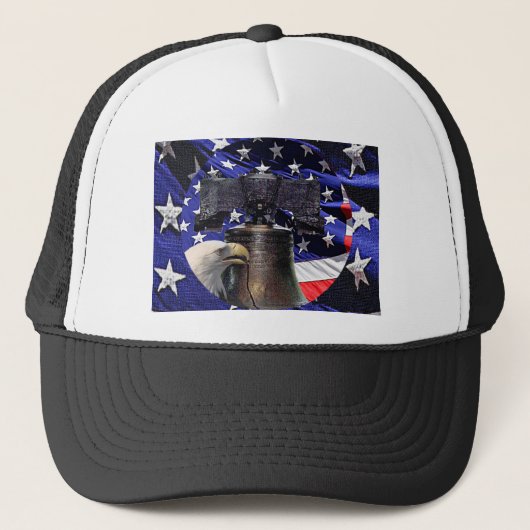 American Bald Eagle, Bell und Flag Truckerkappe (Vorderseite)