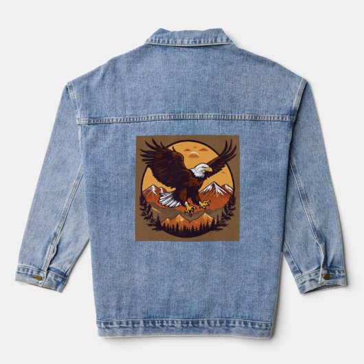 American Bald Eagle Denim Women's Jacket Design Jeansjacke (Rückseite)