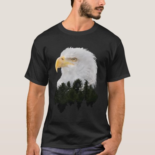 American Bald Eagle Double Exposure T-Shirt (Vorderseite)
