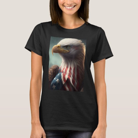 American Bald Eagle Eyes Flag Country 10 T-Shirt (Vorderseite)