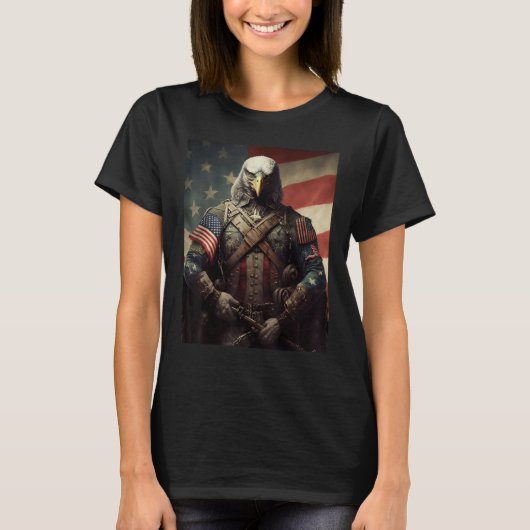 American Bald Eagle Eyes Flag Country 1 T-Shirt (Vorderseite)