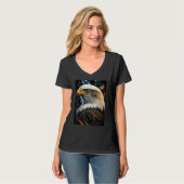 American Bald Eagle Eyes Flag Country T-Shirt (Vorderseite Vollansicht)