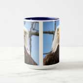 American Bald Eagle Face Wildlife Funny Blue Tasse (Zentrum)