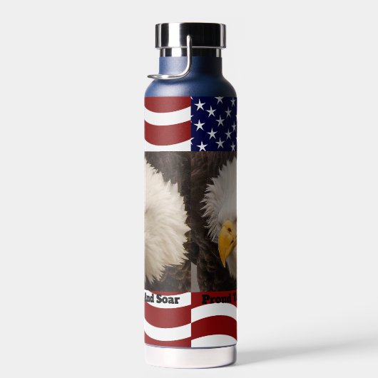 American Bald Eagle Flag Männer heiß oder kalt Trinkflasche (Rechts)