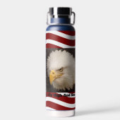 American Bald Eagle Flag Männer heiß oder kalt Trinkflasche (Rückseite)