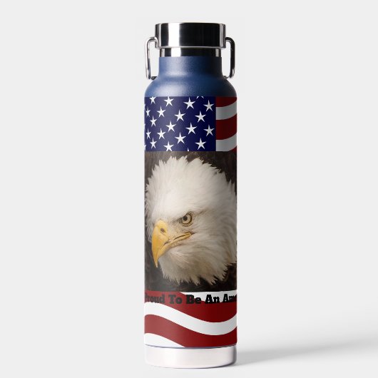 American Bald Eagle Flag Männer heiß oder kalt Trinkflasche (Vorne)