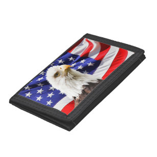 American Bald Eagle Flag Trifold Geldbörse