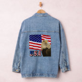 American Bald Eagle, Flag, USA Flag Frauen Jeansjacke (Hangar)