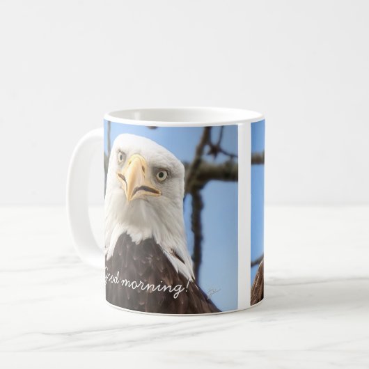 American Bald Eagle Good Morning Funny Kaffeetasse (Vorderseite Links)