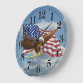 American Bald Eagle Große Wanduhr (Winkel)