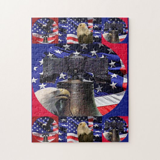 American Bald Eagle, Liberty Bell und Flag Puzzle (Vertikal)