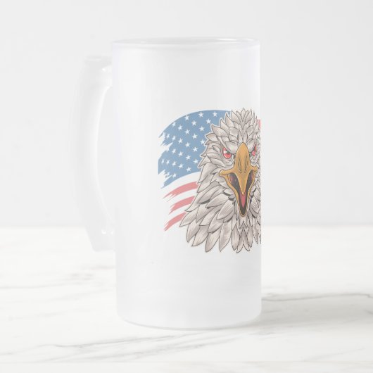 American Bald Eagle Mattglas Bierglas (Vorderseite Links)