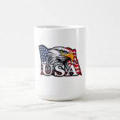 American Bald Eagle mit USA Flag - Patriotic USA Kaffeetasse (Mittel)