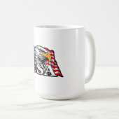 American Bald Eagle mit USA Flag - Patriotic USA Kaffeetasse (VorderseiteRechts)